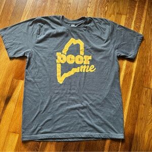 Royal Apparel Beer Me Maine T Shirt Men's Large Charcoal Graphic Tee USA Made